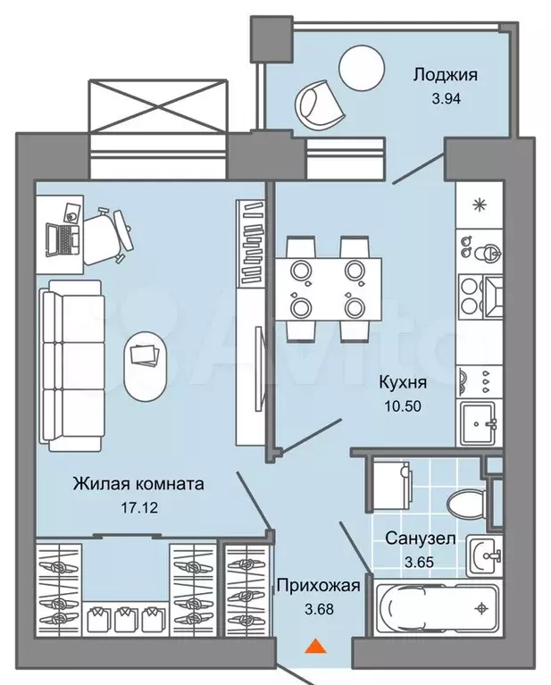 1-к. квартира, 37 м, 2/4 эт. - Фото 0