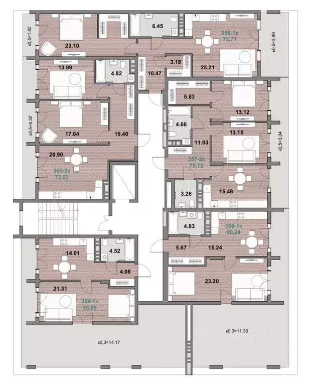 2-к кв. Калининградская область, Зеленоградск ул. Гагарина (72.18 м) - Фото 2