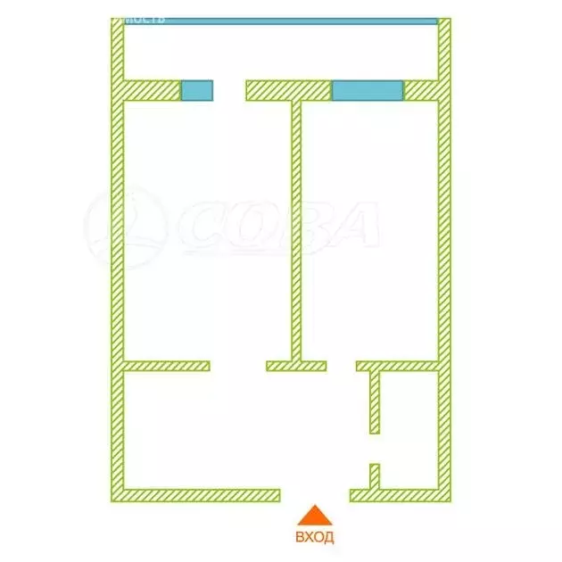 1-комнатная квартира: Тобольск, 7-й микрорайон, 39Б (27.9 м) - Фото 2