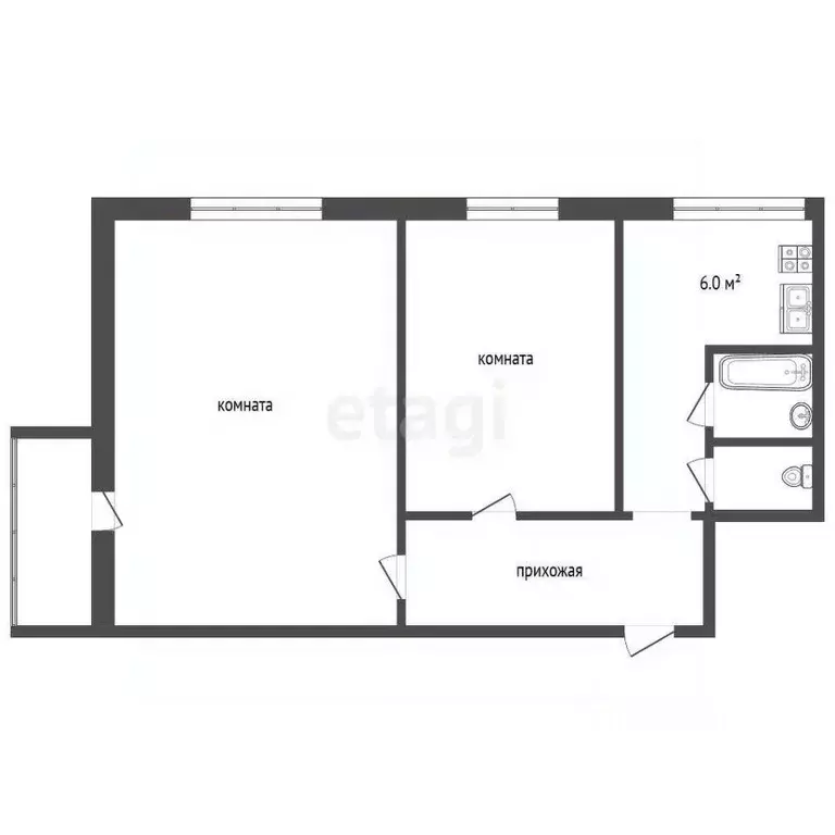 2-к кв. Архангельская область, Архангельск Первых Пятилеток мкр, ул. ... - Фото 2