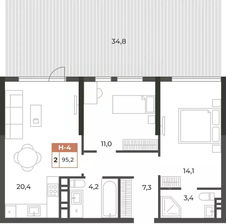 2-к кв. Крым, Симферополь ул. Караимская, 50 (95.2 м) - Фото 0