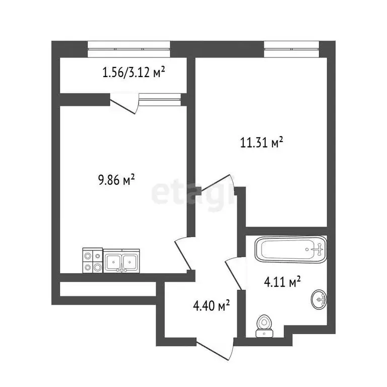 1-комнатная квартира: Симферополь, проспект Александра Суворова, 107 ... - Фото 1