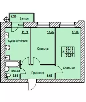 2-к кв. Ярославская область, Ярославль Северный жилрайон, 9-й мкр,  ... - Фото 0