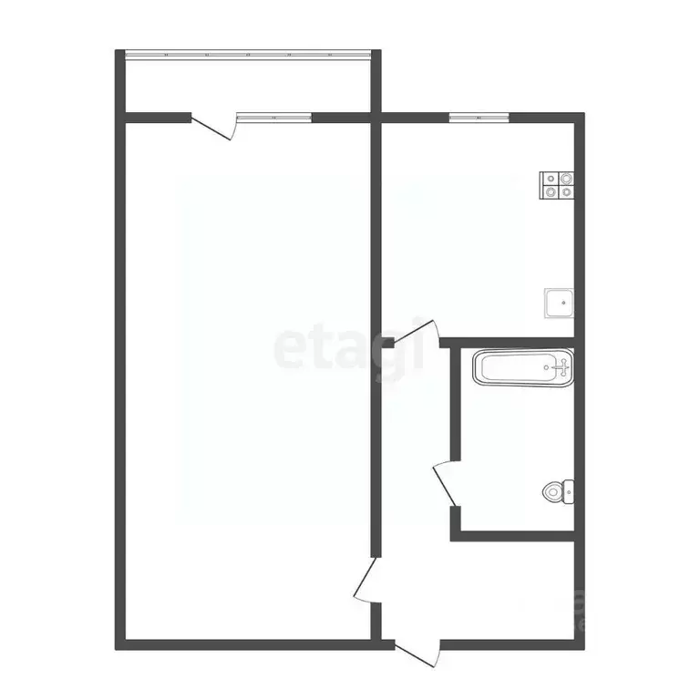 1-к кв. Амурская область, Благовещенск Трудовая ул., 254 (30.0 м) - Фото 1