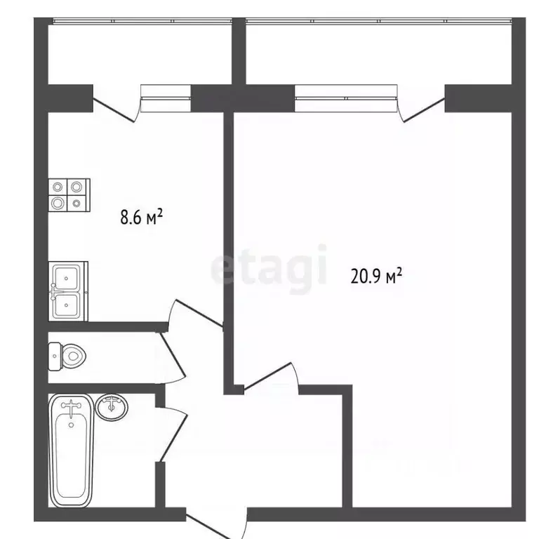 1-к кв. Москва Новоорловская ул., 8К1 (41.1 м) - Фото 2