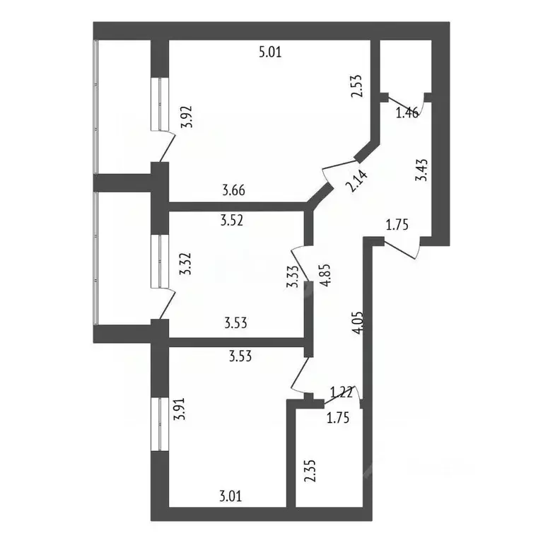 2-к кв. Мордовия, Саранск ул. Гагарина, 96 (61.3 м) - Фото 1