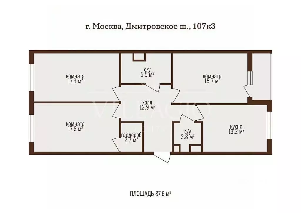 3-к кв. Москва Дмитровское ш., 107к3 (87.6 м) - Фото 1