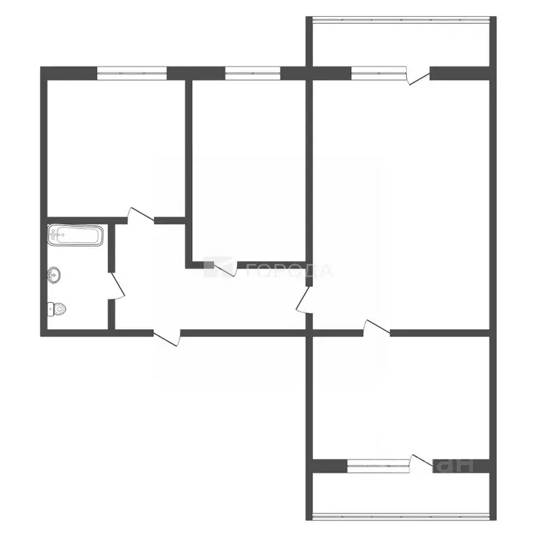 3-к кв. Кемеровская область, Новокузнецк ул. Косыгина, 79 (60.0 м) - Фото 2
