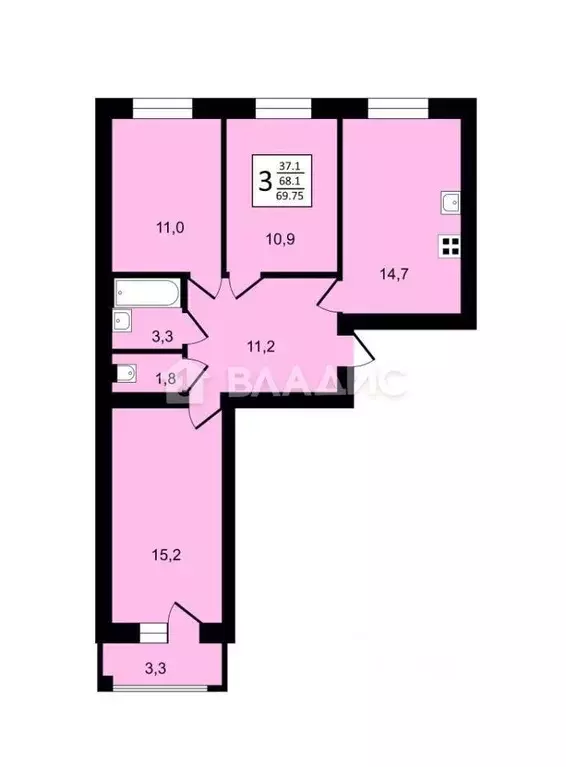 3-к кв. Владимирская область, Суздаль Советская ул., 61 (69.75 м) - Фото 0