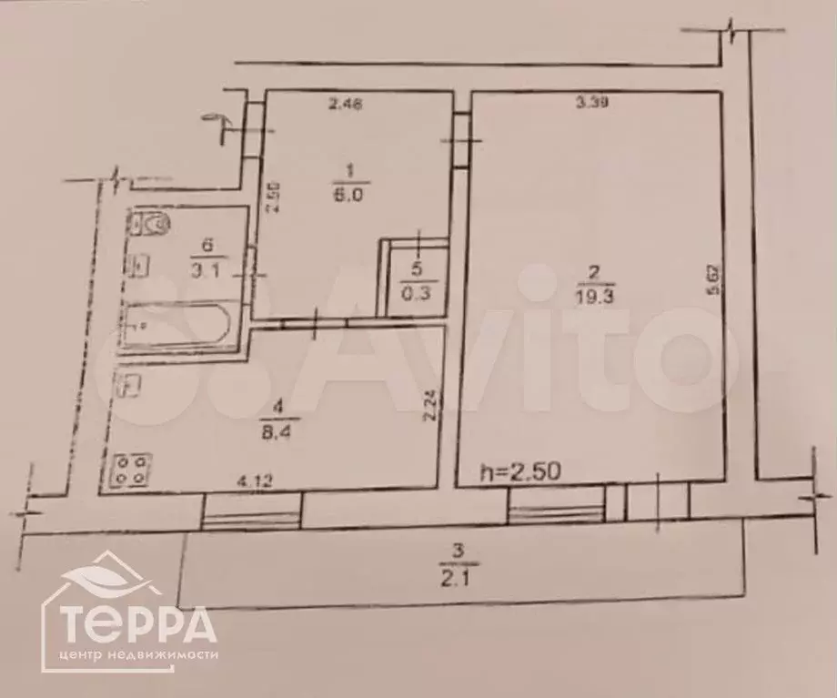 1-к. квартира, 37,1 м, 2/5 эт. - Фото 0