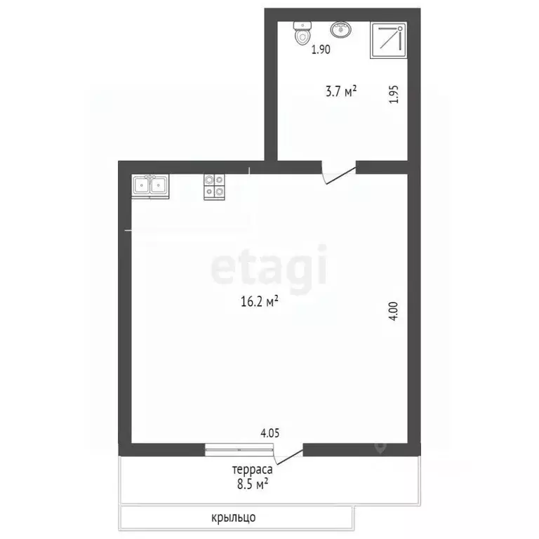 Студия Севастополь с. Орловка, ш. Качинское, 33Б (28.0 м) - Фото 2