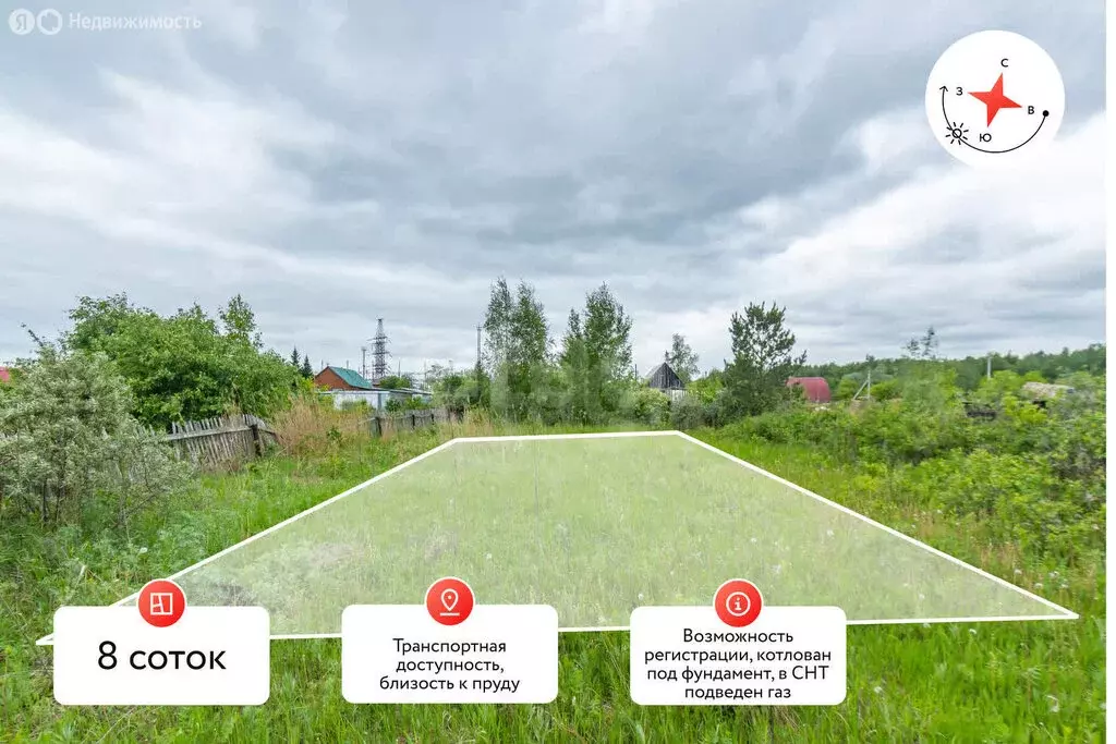 Участок в Омск, территория СОСН Керамик-3, аллея 6 (8 м) - Фото 2