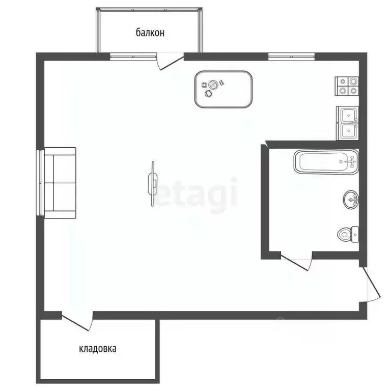 Студия Оренбургская область, Оренбург Стройгородок мкр, 12 (31.4 м) - Фото 2