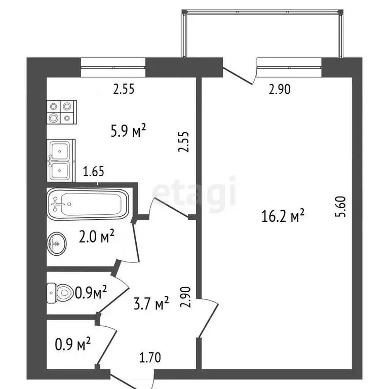 1-комнатная квартира: Котлас, улица Маяковского, 29 (30 м) - Фото 1
