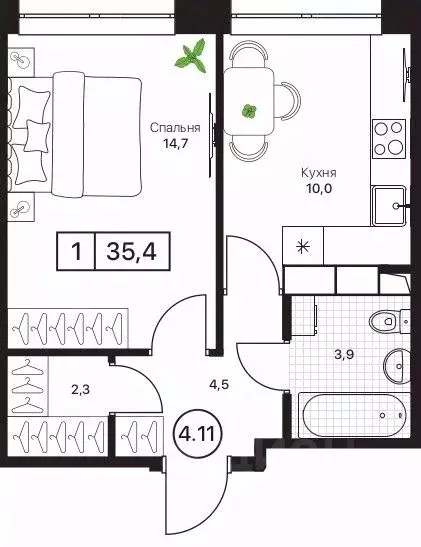 1-к кв. Московская область, Пушкино Пушкино Град жилой комплекс, к2 ... - Фото 1