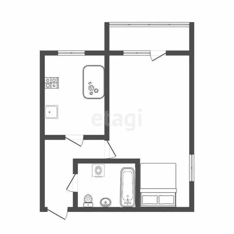 1-комнатная квартира: Тула, Новомосковская улица, 23 (35.2 м) - Фото 0