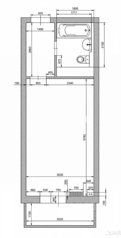 Студия Москва ул. Мостовая, 5к1 (26.7 м) - Фото 2
