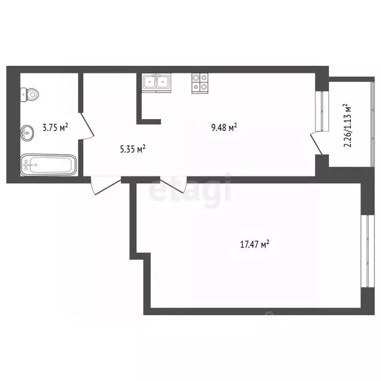 1-к кв. Башкортостан, Стерлитамак ул. Артема, 64А (36.2 м) - Фото 2