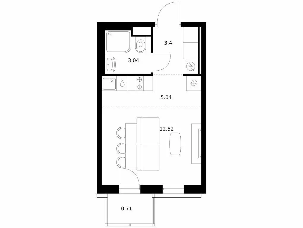 Квартира-студия: Улан-Удэ, Советская улица, 6/2 (24.71 м) - Фото 1