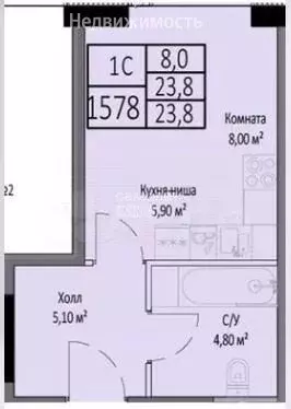 Квартира-студия: Москва, проспект Мира, 222 (24 м) - Фото 0