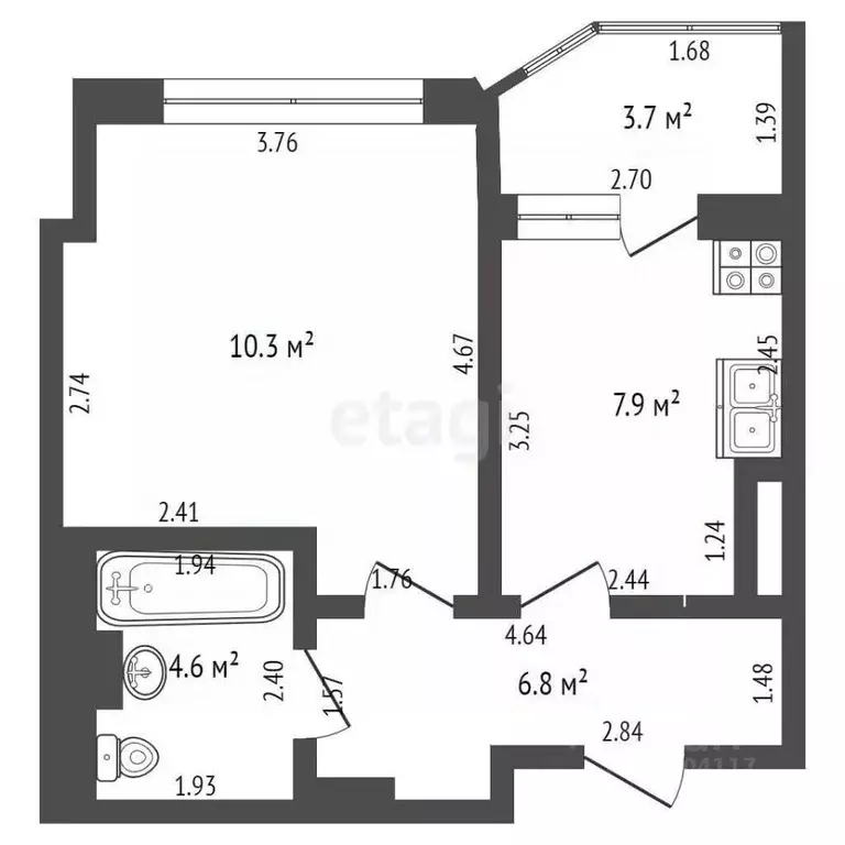 1-к кв. Севастополь ул. Колобова, 20 (42.6 м) - Фото 1