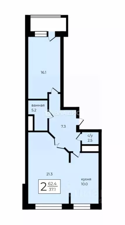 2-к кв. Москва Новогиреевская ул., 5Ак2 (62.4 м) - Фото 2