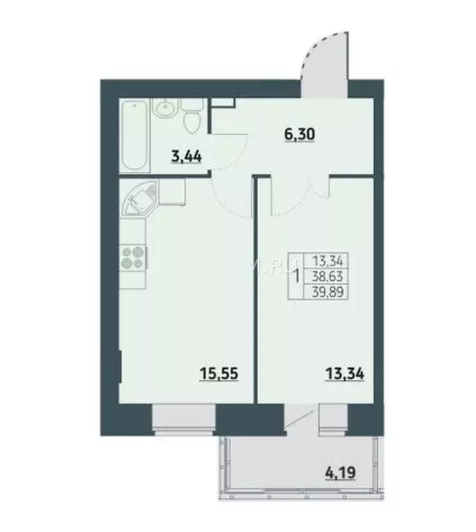 Продаётся 1-к квартира, 39.5 м - Фото 0