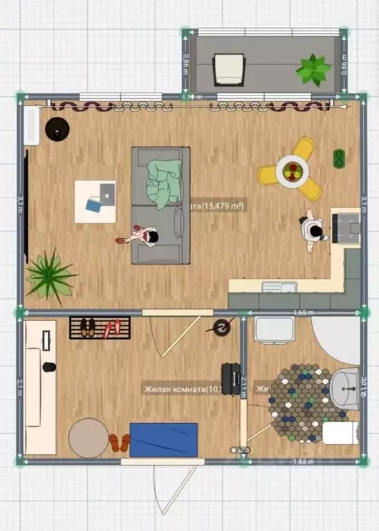 1-к кв. Самарская область, Новокуйбышевск ул. Миронова, 35 (23.6 м) - Фото 1