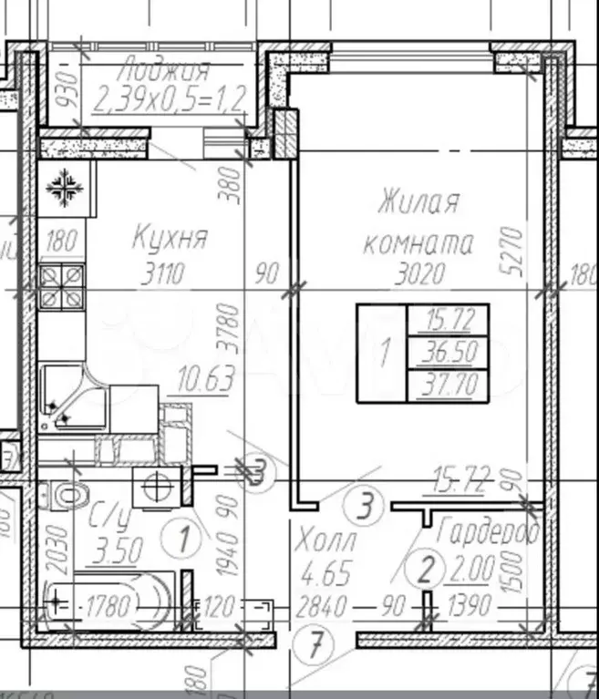 1-к. квартира, 37,7 м, 13/16 эт. - Фото 0