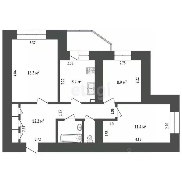 3-к кв. Удмуртия, Ижевск Заречное ш., 21 (62.6 м) - Фото 0