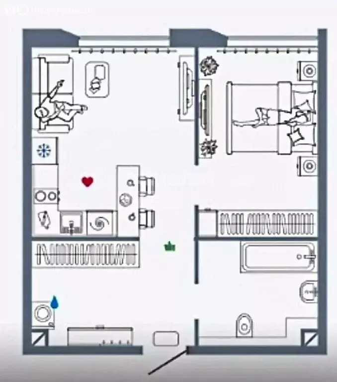 2-комнатная квартира: Москва, улица Мустая Карима, 12 (43.25 м) - Фото 1