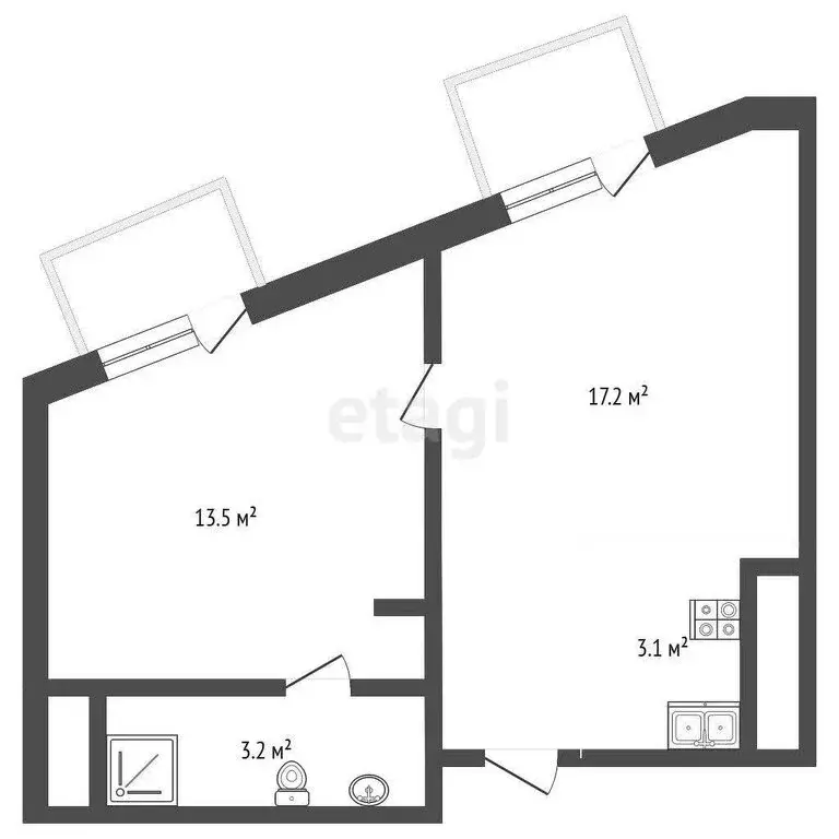 2-комнатная квартира: Массандра, Южнобережное шоссе, 1Г (42.5 м) - Фото 0