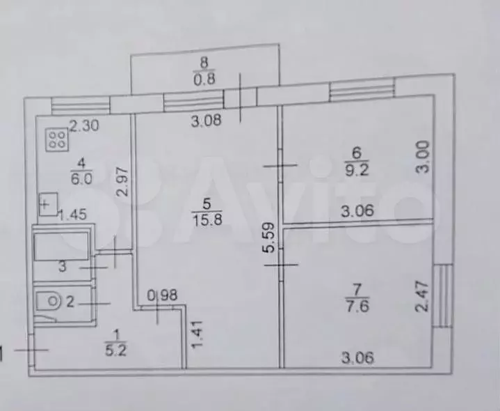 3-к. квартира, 48 м, 5/5 эт. - Фото 0