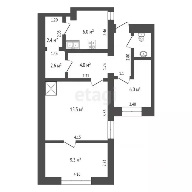 2-к кв. Крым, Ялта ул. Кирова, 38 (50.6 м) - Фото 1