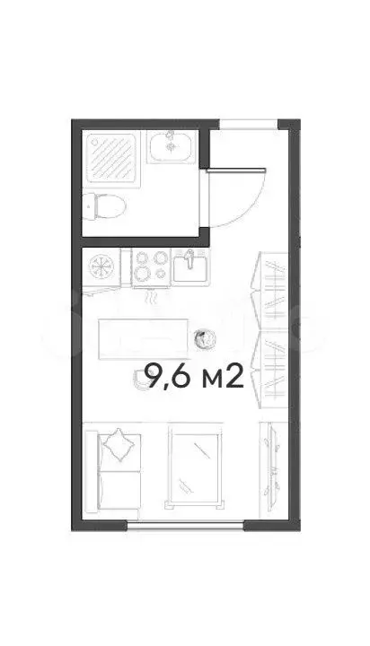 Квартира-студия, 10 м, 1/9 эт. - Фото 1