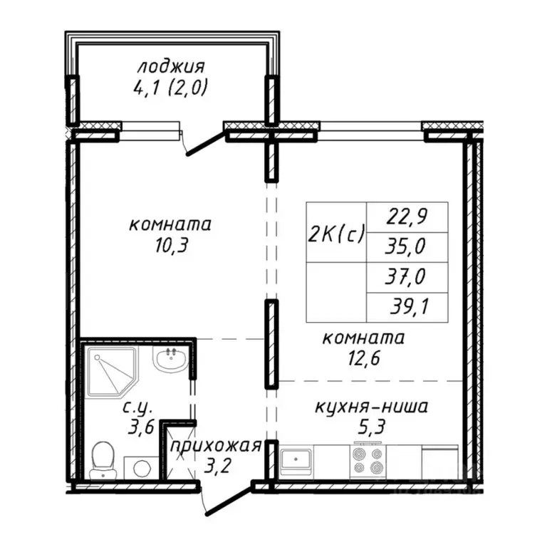 2-к кв. Новосибирская область, Новосибирск ул. Связистов, 162/3 (37.0 ... - Фото 1
