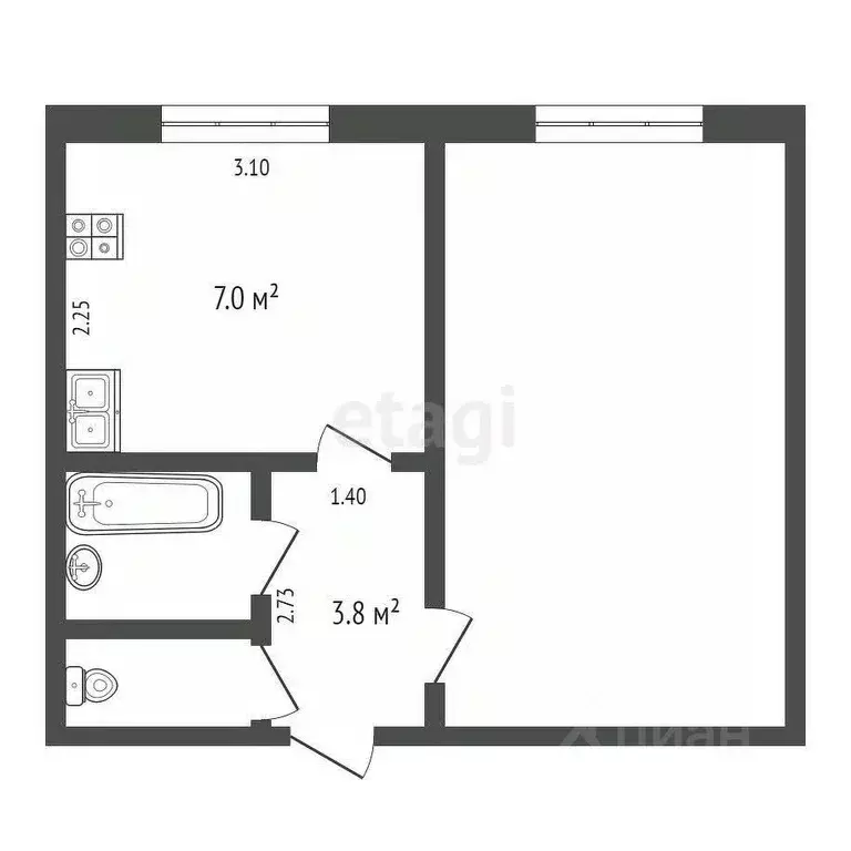 Комната Ямало-Ненецкий АО, Новый Уренгой Ленинградский просп., 15В ... - Фото 2