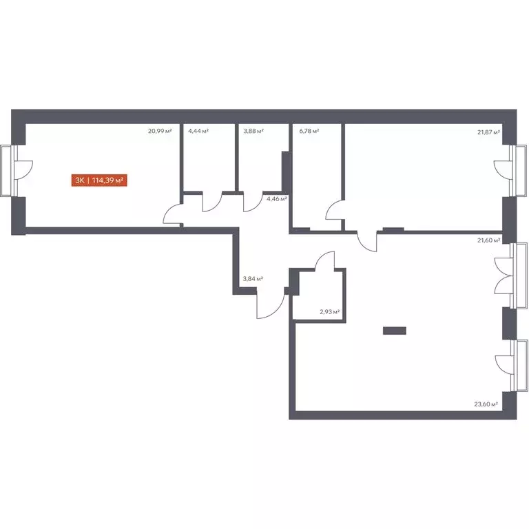 3-комнатная квартира: Томск, Красноармейская улица, 144 (114.39 м) - Фото 1