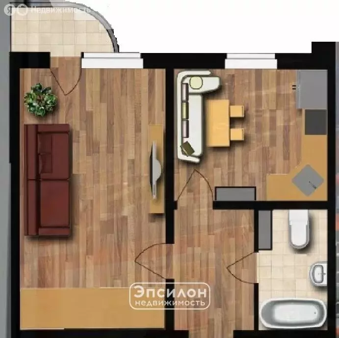 1-комнатная квартира: Курск, проспект Надежды Плевицкой, 1А (37 м) - Фото 2