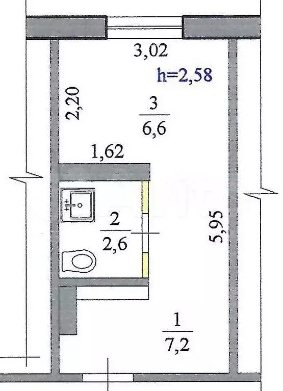 1-к. квартира, 17 м, 1/5 эт. - Фото 0