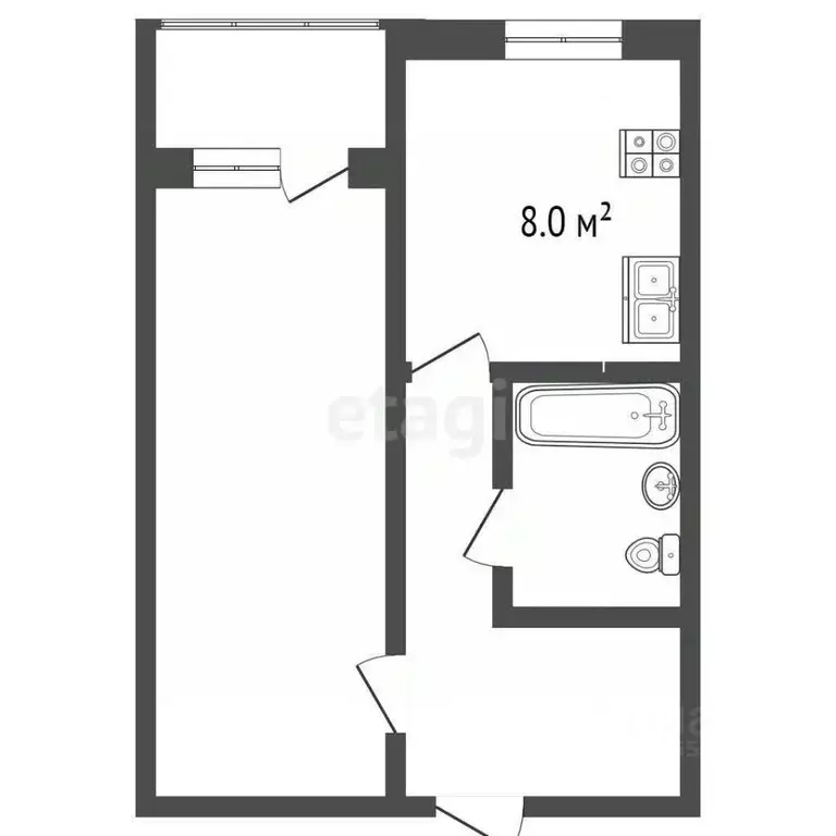 1-к кв. Костромская область, Кострома Венеция мкр, 9 (36.3 м) - Фото 1