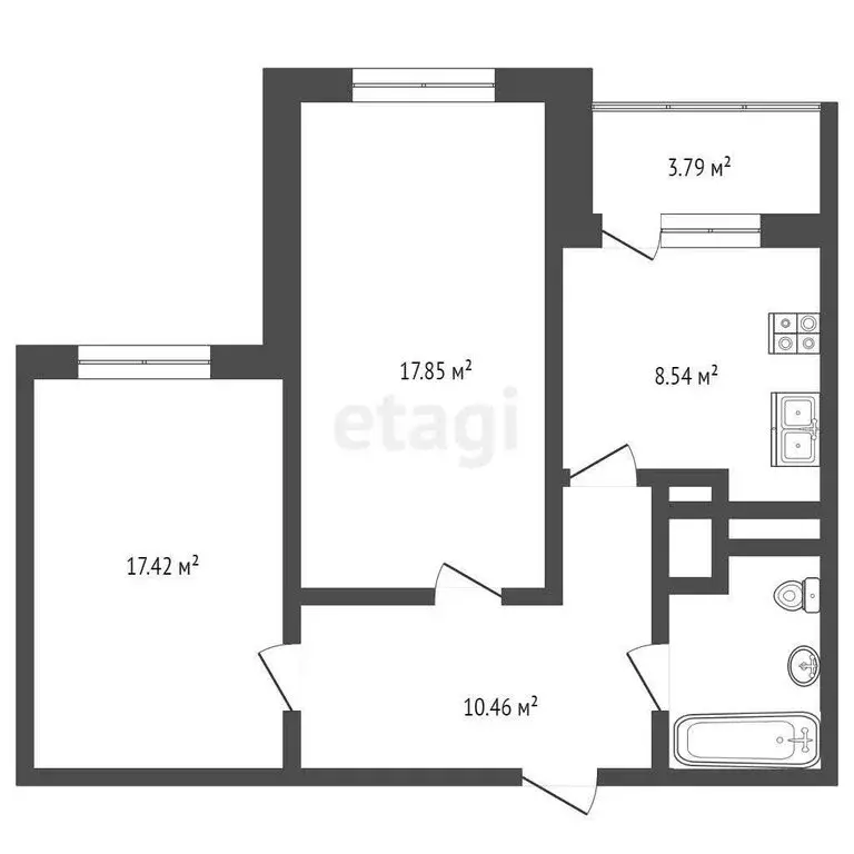 2-комнатная квартира: Самара, Ташкентская улица, 173 (61 м) - Фото 0