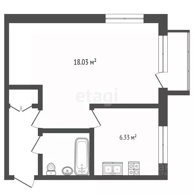 1-к кв. Санкт-Петербург просп. Металлистов, 75 (31.0 м) - Фото 1