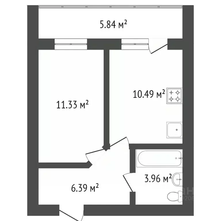 1-к кв. Коми, Сыктывкар Октябрьский просп., 220 (36.2 м) - Фото 2