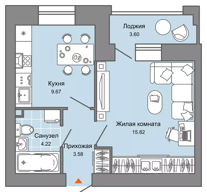 1-к кв. Ульяновская область, Ульяновск Город Новаторов жилой комплекс, ... - Фото 0