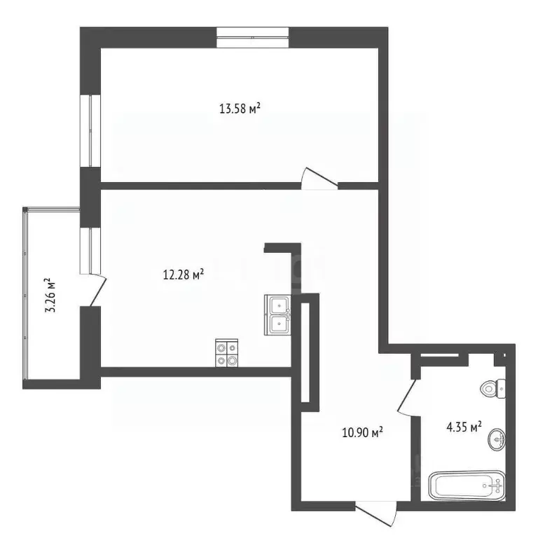 1-к кв. Тюменская область, Тюменский район, д. Дударева ул. Сергея ... - Фото 1