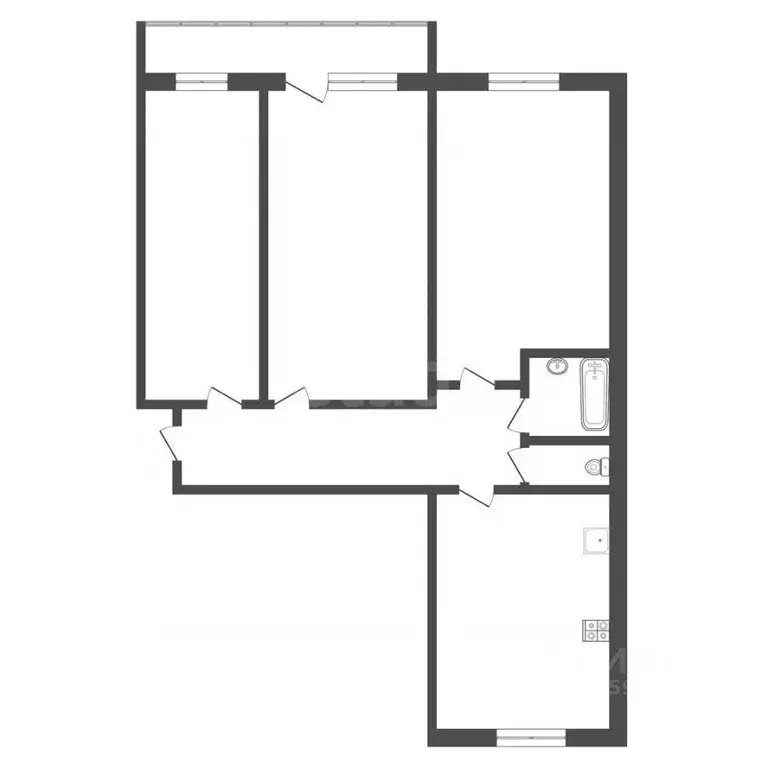 3-к кв. Тульская область, Богородицк Заводская ул., 5 (70.0 м) - Фото 1