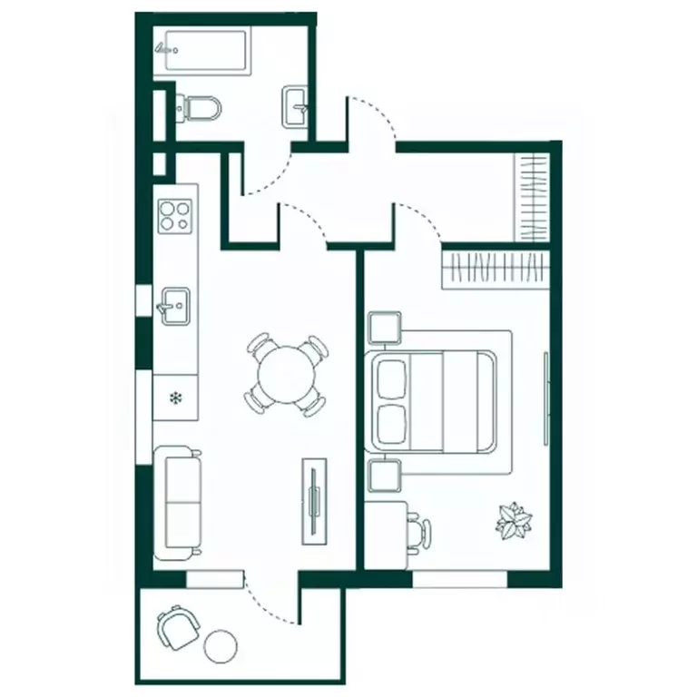 2-к кв. Дагестан, Дербент Новая История жилой комплекс (47.25 м) - Фото 1
