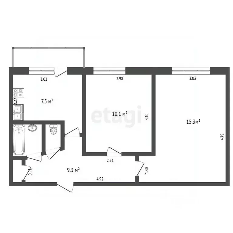 2-к кв. Удмуртия, Ижевск Восточная ул., 32 (43.0 м) - Фото 1
