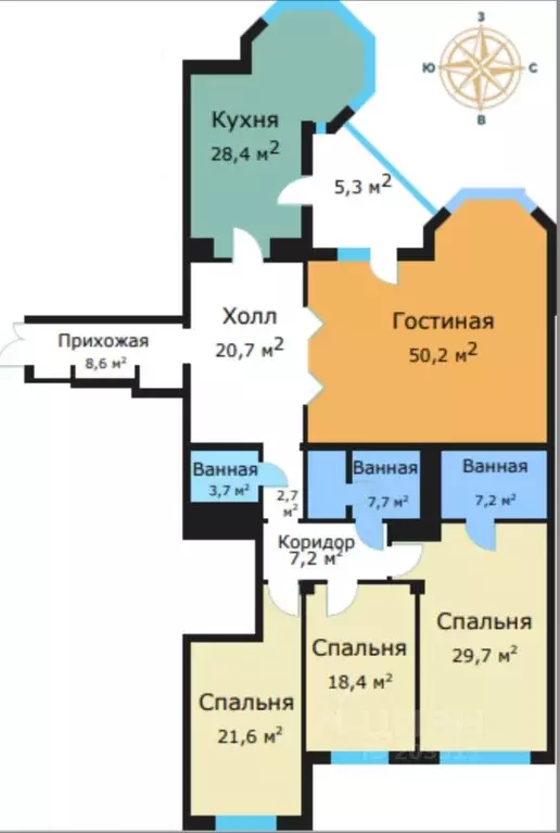 Свободной планировки кв. Москва ул. Архитектора Власова, 6 (215.0 м) - Фото 0
